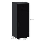 Kleankin Bathroom Cabinet in chipboard with drawer and 2nd levels adjustable, 30x30x82 cm, black and gray - Borgè
