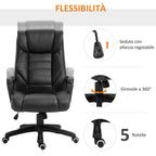 Ergonomic massant and managerial massacle chairman in black -like - Borgè