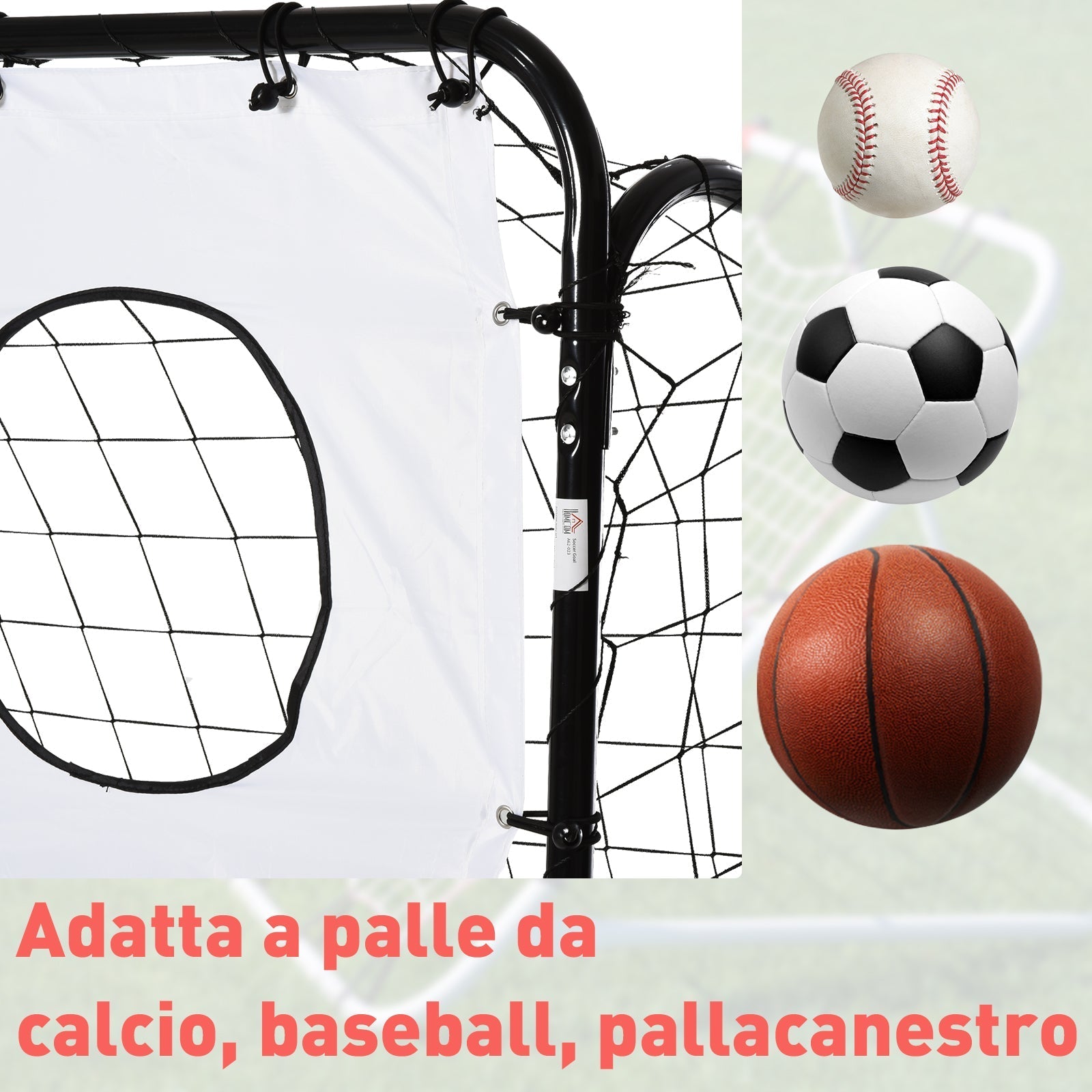 Football door for children and adults Network in PE in metal Oxford black black - Borgè