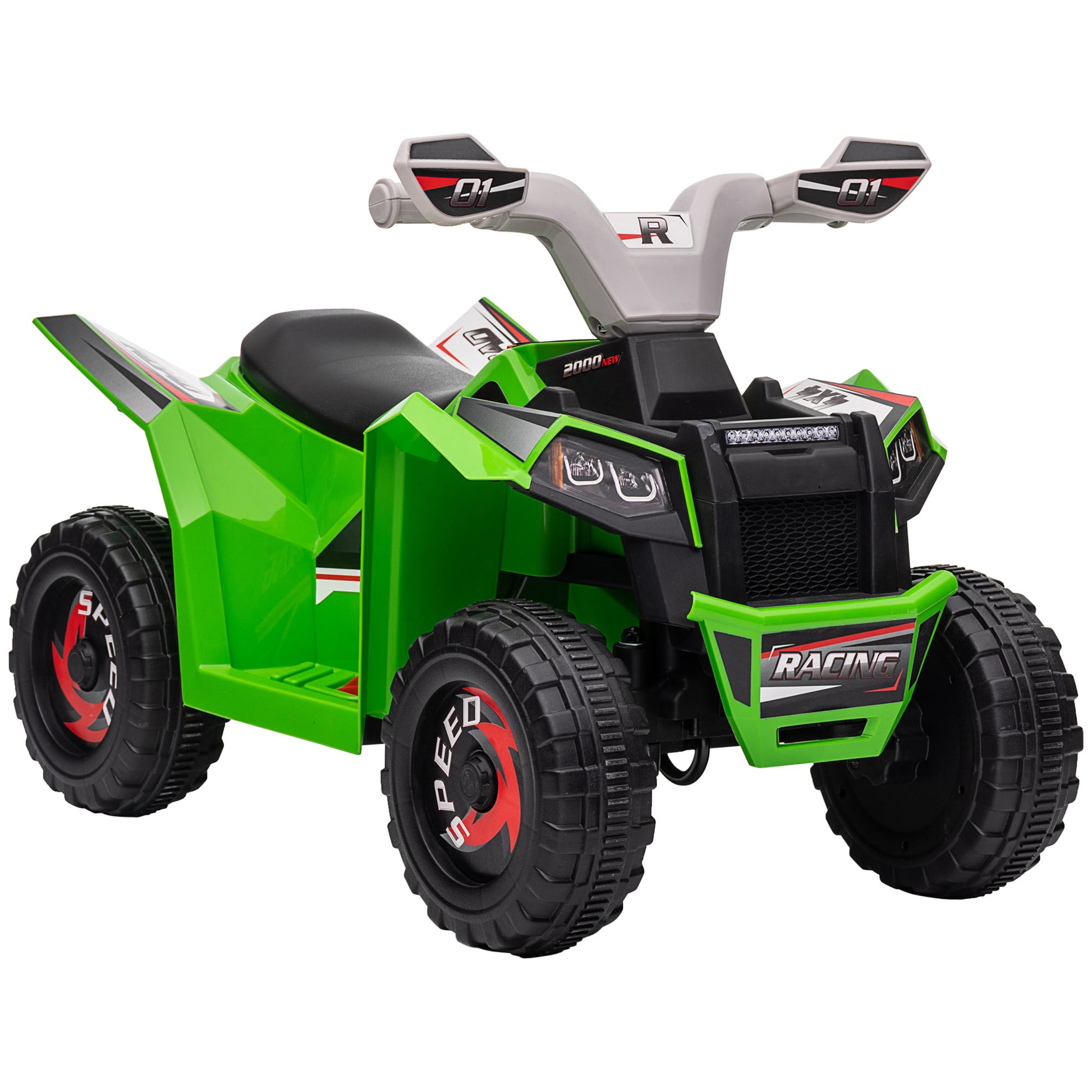 Homcom quad for children 18-36 months in pp and metal, max speed 2.5 km/h, 70x41.5x48.5 cm, gray and black green - Borgè