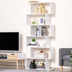 Homdom Design Library Furniture Office Wooden shelves 80x24x191cm Opaco white - Borgè