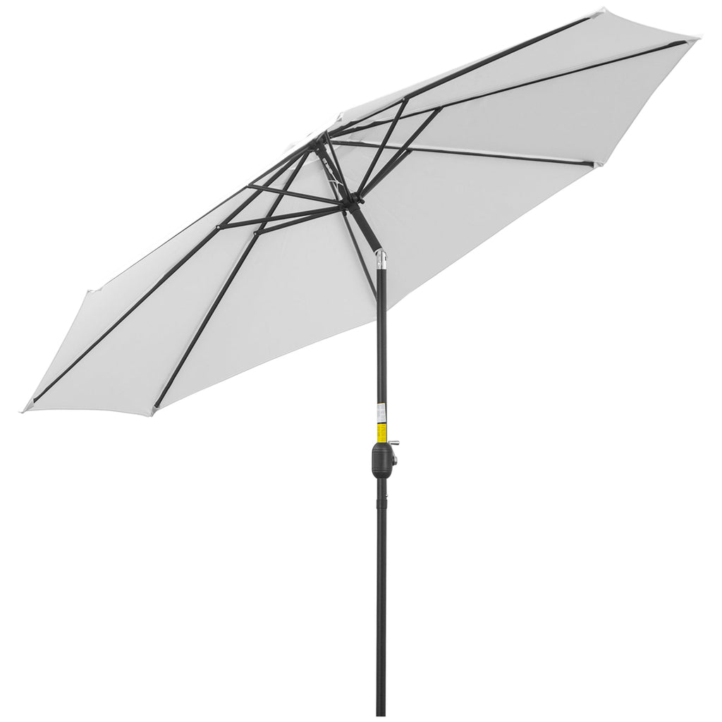 Garden Umbrella 3x2.5 m Tiltable with Removable Pole, in Metal and White Polyester - Borge' Group Limited