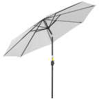 Garden Umbrella 3x2.5 m Tiltable with Removable Pole, in Metal and White Polyester - Borge' Group Limited