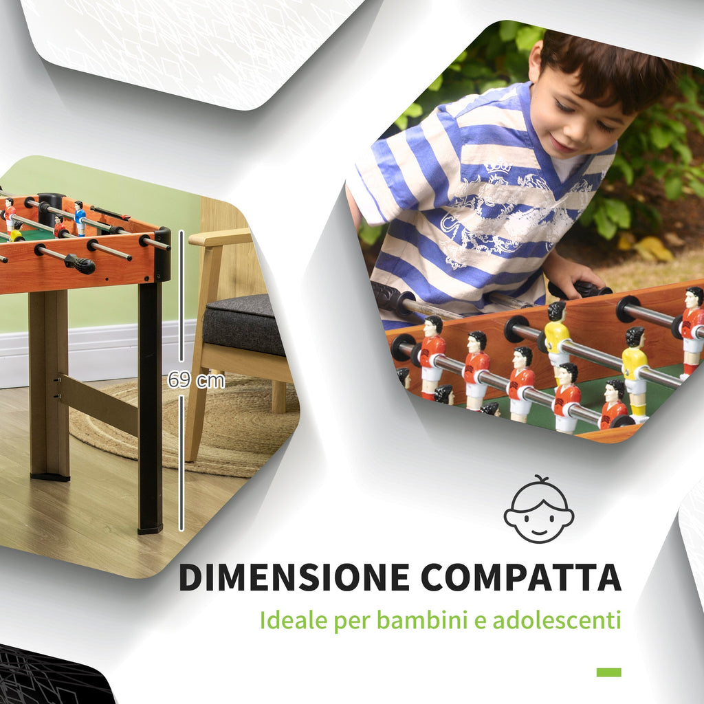 Children's Table Football Table with Non-Slip Handles, Scoreboard and Balls, 118x104x69cm - Borge' Group Limited