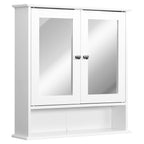 Kleankin Bathroom wall cabinet with white mirror 56 x 13 x 58cm - Borgè