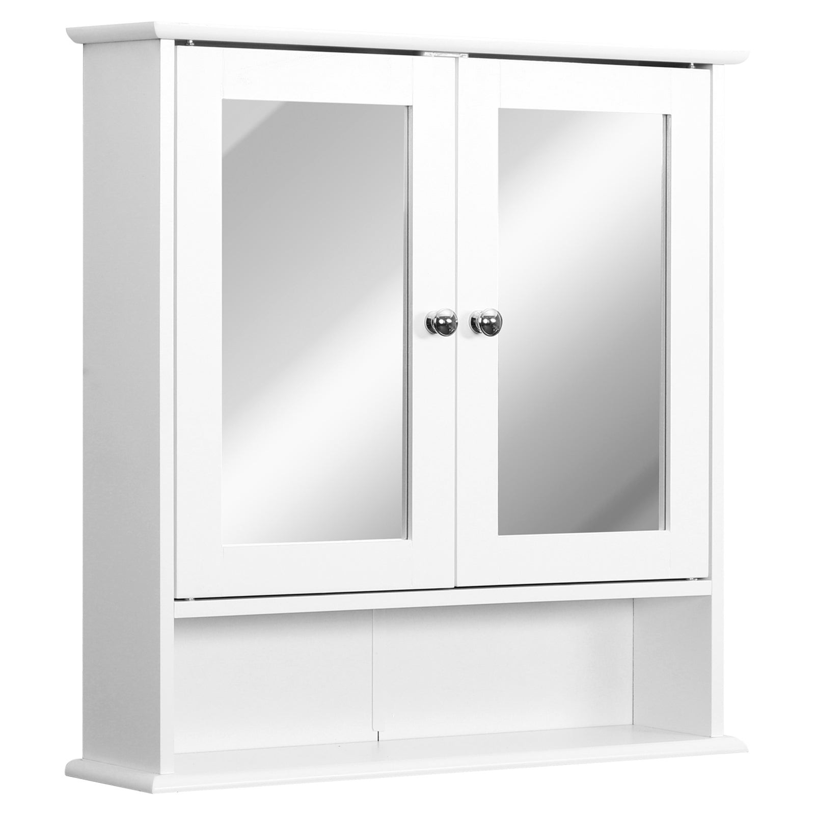 Kleankin Bathroom wall cabinet with white mirror 56 x 13 x 58cm - Borgè