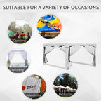 Outsunny Garden Gazebo 4x3 m folding with mosquito net and 2 inputs, in metal and PE, black and white - Borgè