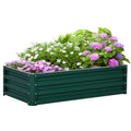 Outsunny For Open Raised Raised Garden Bed with coating, in galvanized steel, 120x60x30.5 cm, green - Borgè