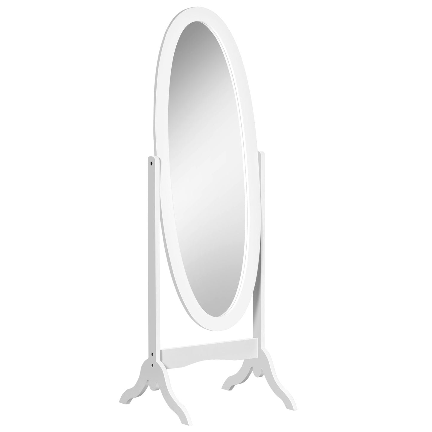 mirror from the ground to full figure with adjustable inclination, self -supporting mirror - white - Borgè