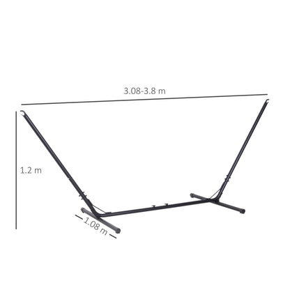 Outsunny support support structure for adjustable hammock Max capacity. 120kg 313-388x109x116cm black