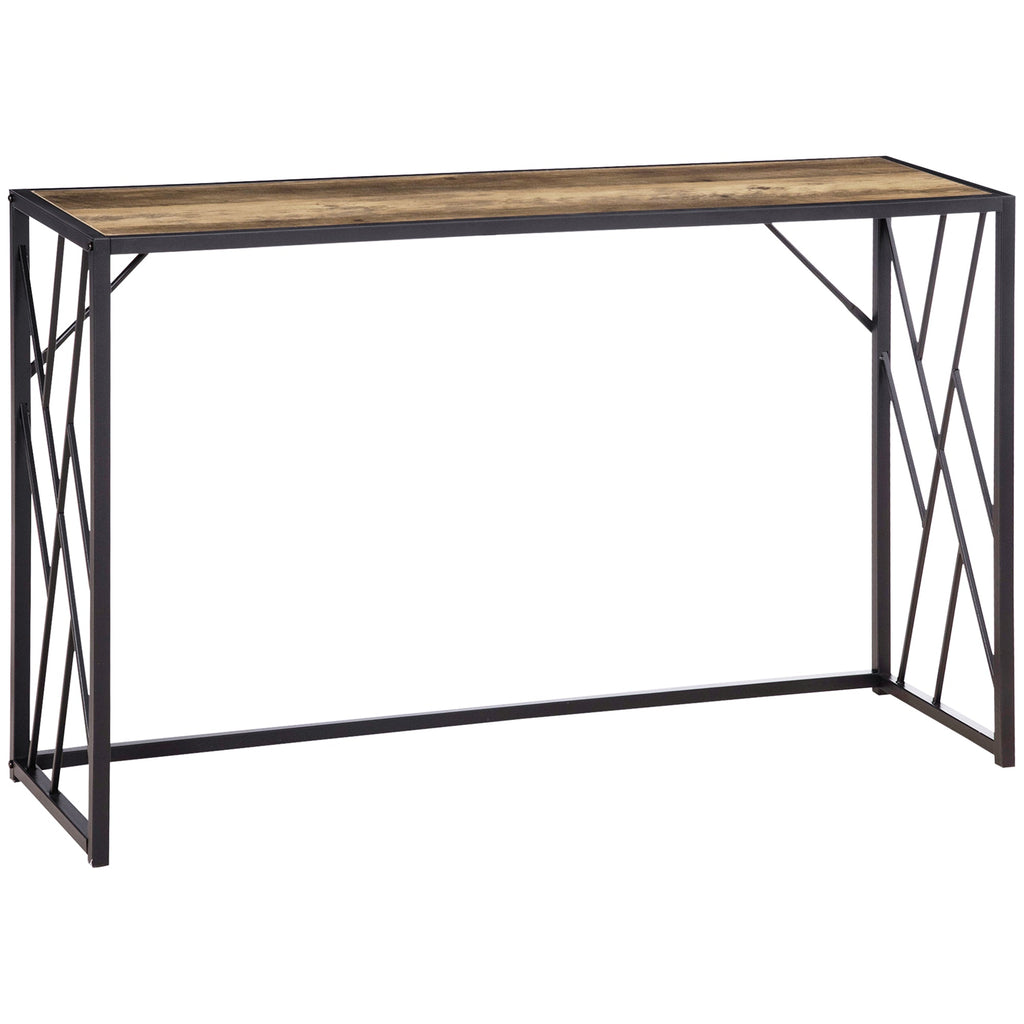 Table Industrial Steel and Wood Industrial Style, 120x35x75cm, Marrone - Borgè