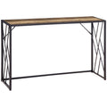 Table Industrial Steel and Wood Industrial Style, 120x35x75cm, Marrone - Borgè