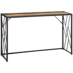 Table Industrial Steel and Wood Industrial Style, 120x35x75cm, Marrone - Borgè