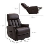 Reclinable Brown Armchair with Lift Assist, Footrest and remote control - Borgè