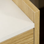 Homcom modern bedside table with 2 sockets and USB ports and a chipboard drawer, 40x40x60cm, wooden color - Borgè
