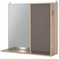Bathroom Wall Cardboard with Grey mirror and oak door - Borgè