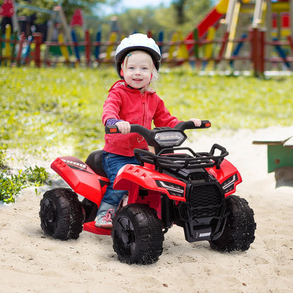 Quad electric for children with 6V rechargeable battery, accelerator button, age 18-36 months, 70x42x45cm, red - Borgè