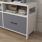 Homcom Mobile TV 45 "Max in MDF and non -woven fabric with 2 drawers and 2 shelves, 100x30x53 cm, white and gray - Borgè