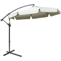 Garden Umbrella with Metal and Polyester Arm and Crank Opening, Ø2.7x2.7 m, Beige - Borge' Group Limited