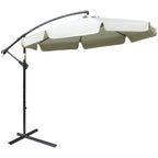 Garden Umbrella with Metal and Polyester Arm and Crank Opening, Ø2.7x2.7 m, Beige - Borge' Group Limited