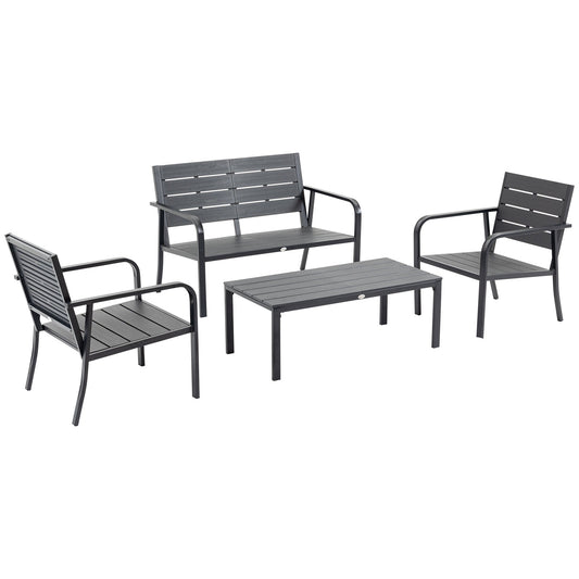 Outdoor Garden, Bench, 2 Armchairs and Table | Outsunny - Borgè