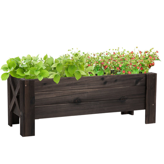 Outsunny bed for raised vegetable garden and rectangular outdoor flower, 100x36.5x36cm - Borgè