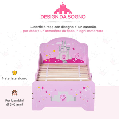 read for children for 3-6 years with wooden - pink safety sides - Borgè