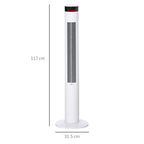 White Tower fan with 3 speeds and 4 modes, 12h timer, led panel and remote control - Borgè