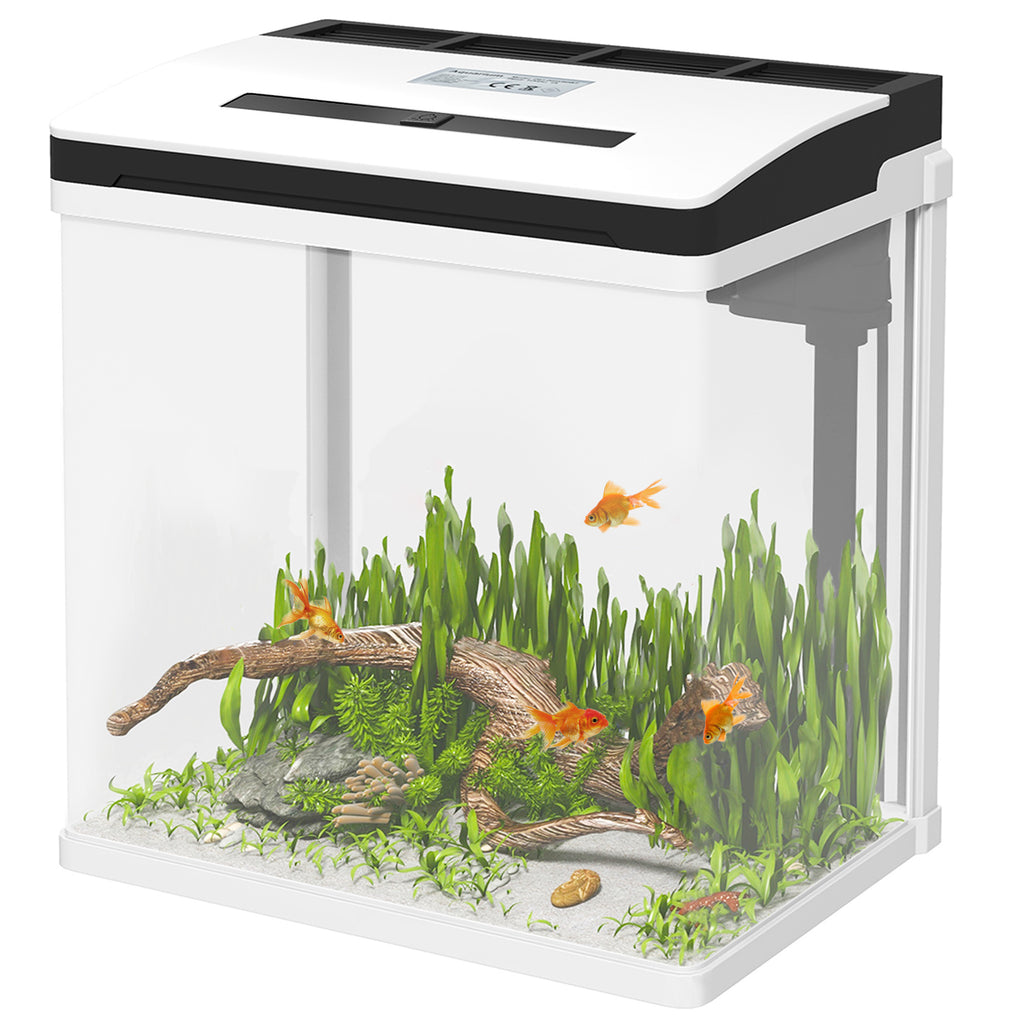 13L Aquarium Pawhut from LED lighting with ventilation holes, in HD and ABS glass, 29L x 20p x 30.5a cm - Borgè