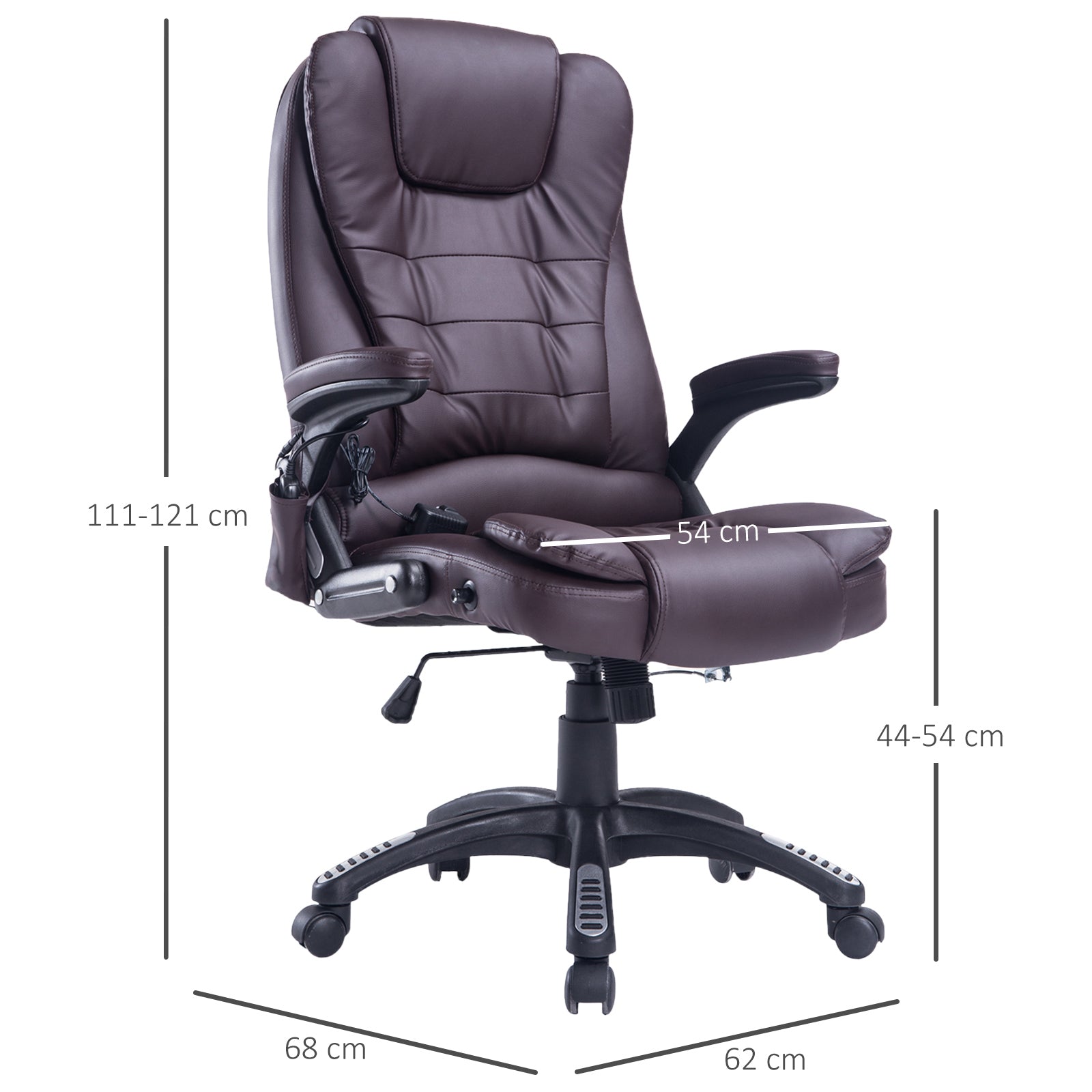 Armchair Massemending office chair with heating 62x68 x111-121cm - Borgè