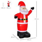 Santa Claus bright inflatable with LED lights Christmas decoration height 2.48m - Borgè