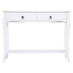 Homcom Cabinet Table Modern Entry Consolidation With 2 Casa Wooden Drawers 100 Ã— 33 Ã— 75cm White - Borgè