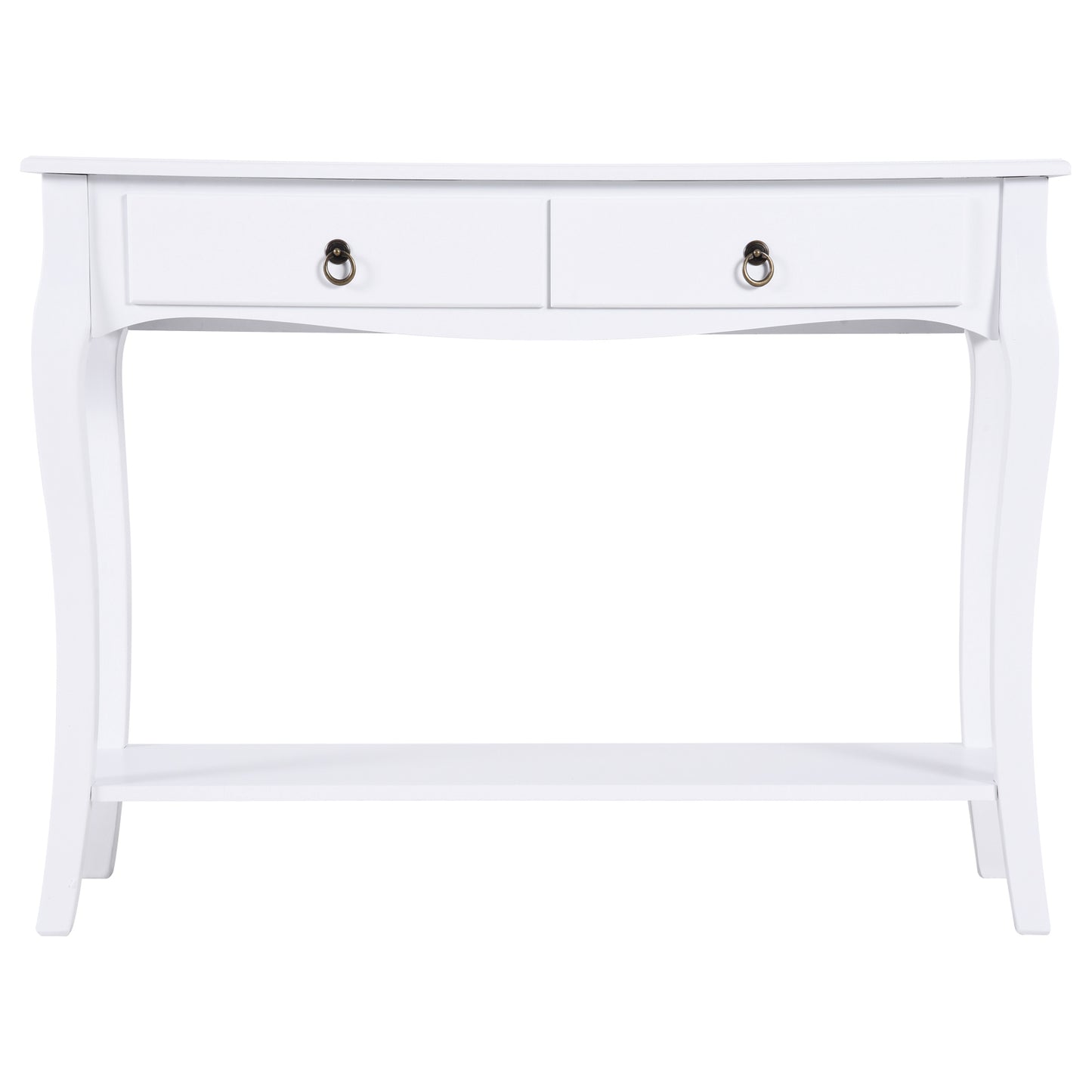 Homcom Cabinet Table Modern Entry Consolidation With 2 Casa Wooden Drawers 100 Ã— 33 Ã— 75cm White - Borgè