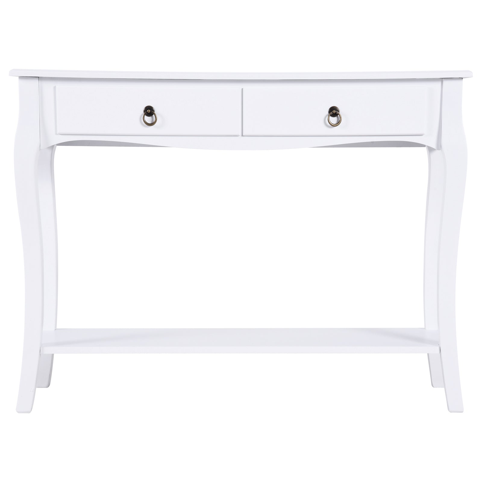 Homcom Cabinet Table Modern Entry Consolidation With 2 Casa Wooden Drawers 100 Ã— 33 Ã— 75cm White - Borgè