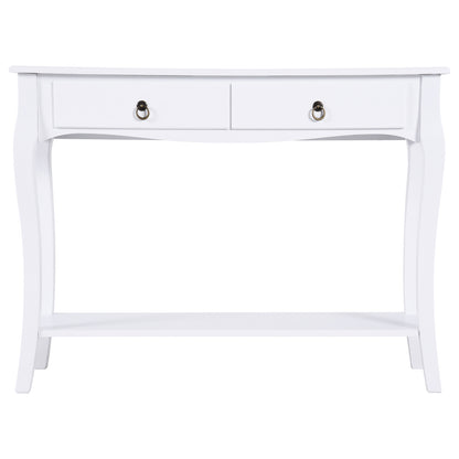 Homcom Cabinet Table Modern Entry Consolidation With 2 Casa Wooden Drawers 100 Ã— 33 Ã— 75cm White - Borgè