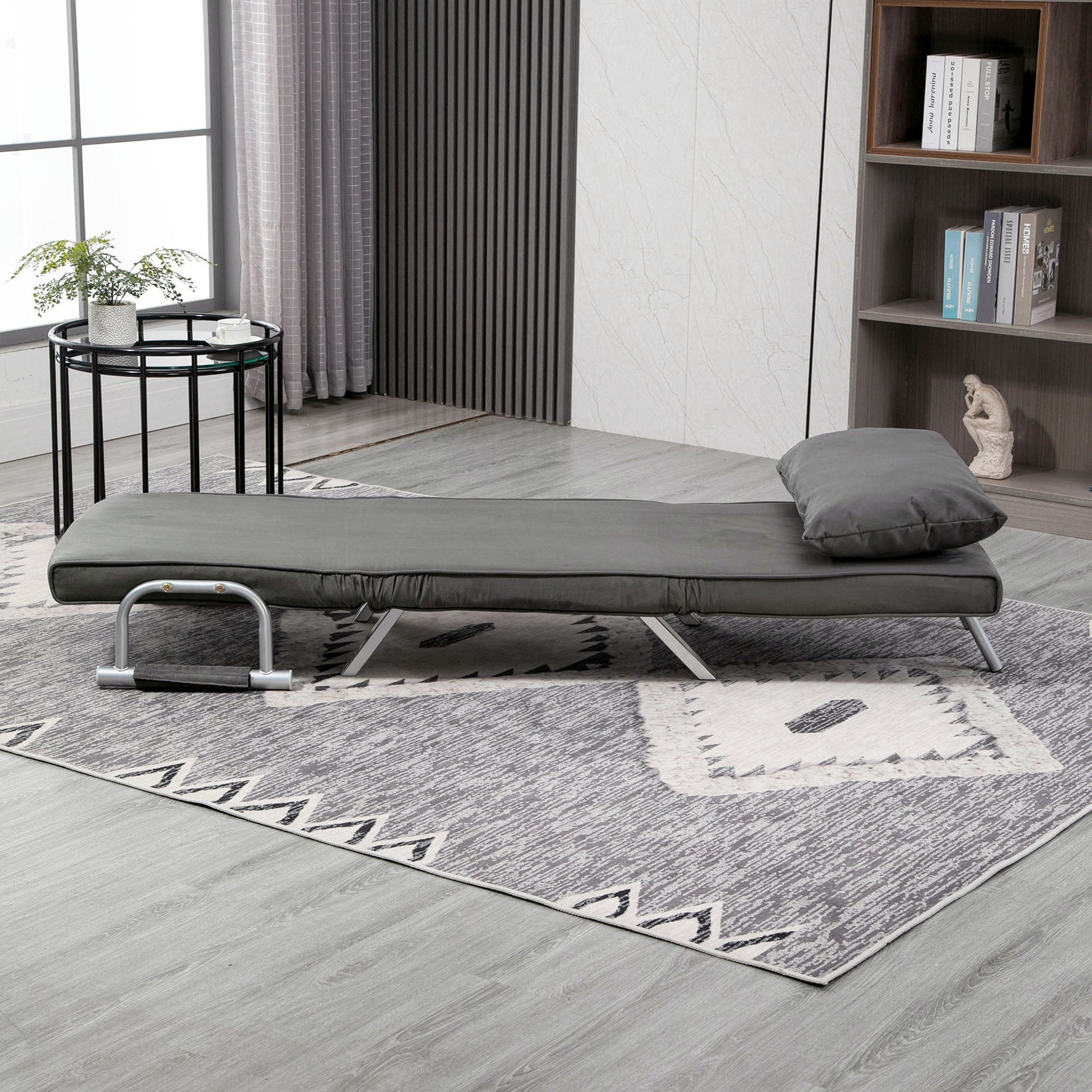 armchair transformable bed with microfiber coating, dark Grey - Borgè