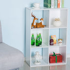 Homond bookcase with 6 white cubic compartments 91.5x29.5x61.5cm - Borgè