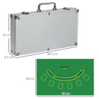 SportNow Set Poker for 7-8 players with 300 chips, 2 decks of cards and 5 dice, aluminum and polyester - Borgè