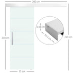 Sliding Glass stripes with aluminum track, 75x210cm - Borgè
