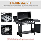 Black Gas Barbecue 20kw Burners and Side Stove - Borge' Group Limited