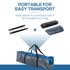 Outsunny camping tent 4 seats with pockets and hook, in polyester and fiberglass, 3x2.50x1.30 m, blue - Borgè