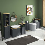 Bathroom Grey Sink Vanity with 2 doors in MDF and adjustable internal shelf | 60x30x60 cm - Borgè