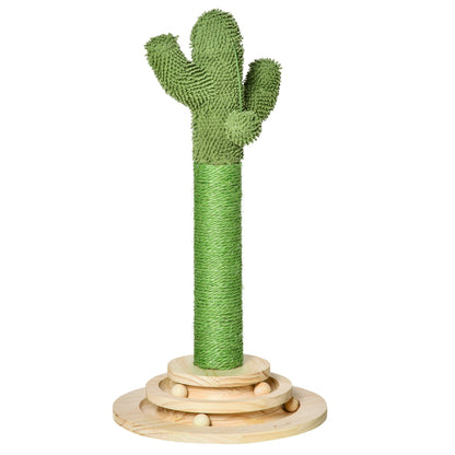 Cactus Cat Tree for cats with Scratch Pole and Ball, 32x32x60cm - Borgè