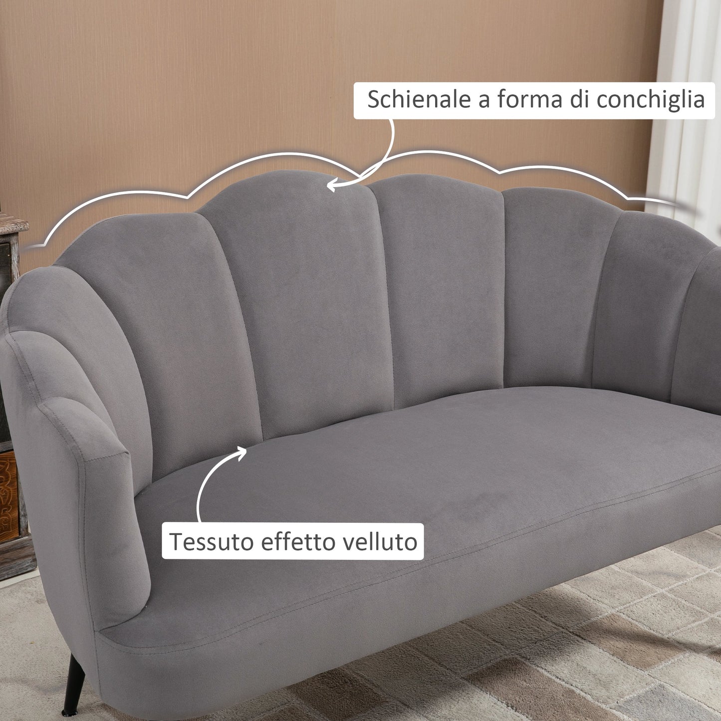 MADISON | Grey Velvet Sofa - Borgè