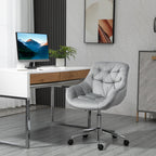 Vicetto swivel ergonomic office chair with adjustable height and wheels, velvet coating - Grey - Borgè