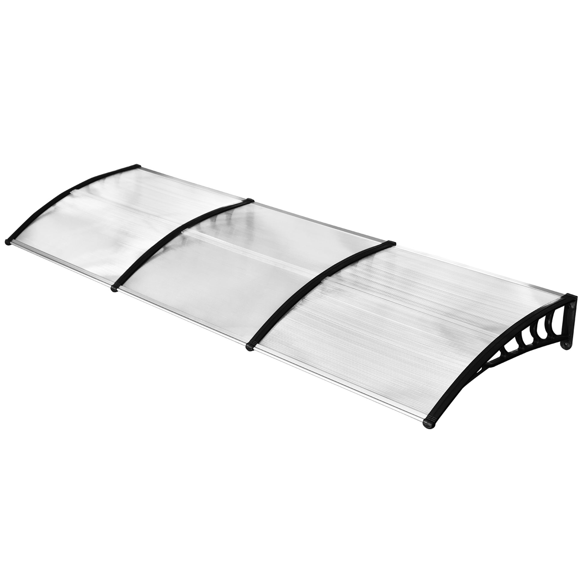 Outsunny exterior canopy curved with screws and bolts included, in polycarbonate, pp and aluminum, 122x89x24 cm - Borgè