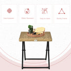 Outsunny Garden Table Folding saving in Rattan Synthetic and Steel, 40x40x40cm, Wicker color - Borgè