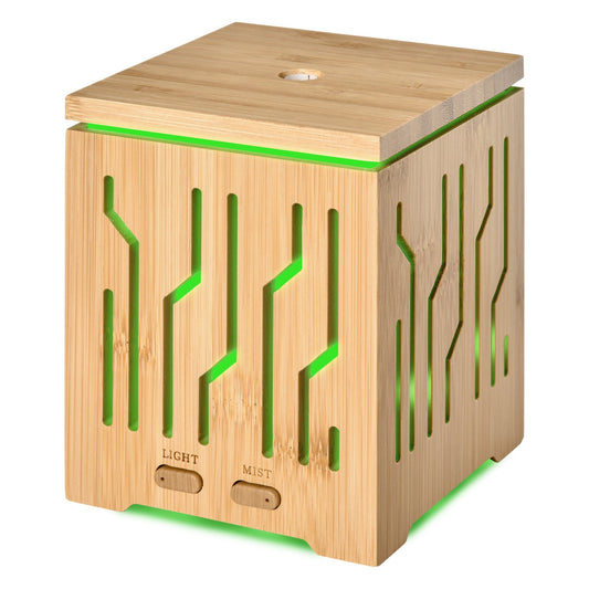 NATURAL Wood Diffuser for Essential Oilss for up to 15-18㎡ | 2 vaporisation modes and colored lights - wood