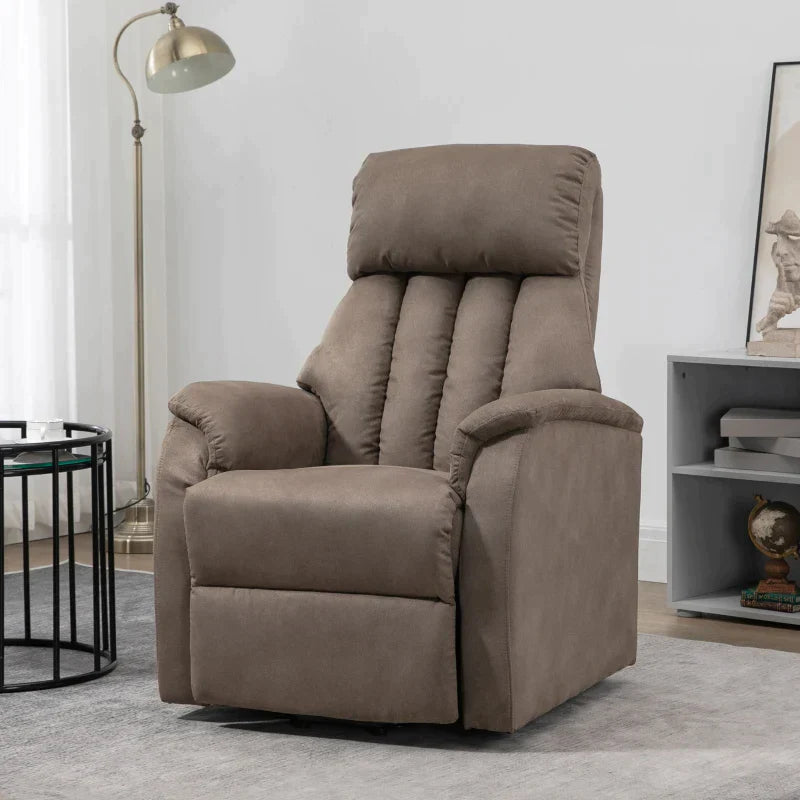 Reclinable Brown Armchair with Lift Assist up to 150 Â° Max with Remote Control and Footrest | 75x93x110 cm