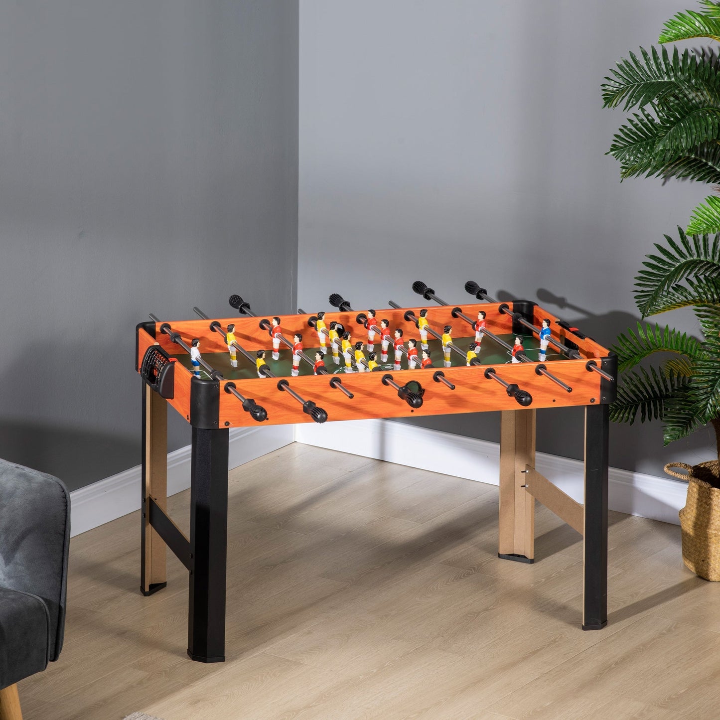 Children's Table Football Table with Non-Slip Handles, Scoreboard and Balls, 118x104x69cm - Borgè